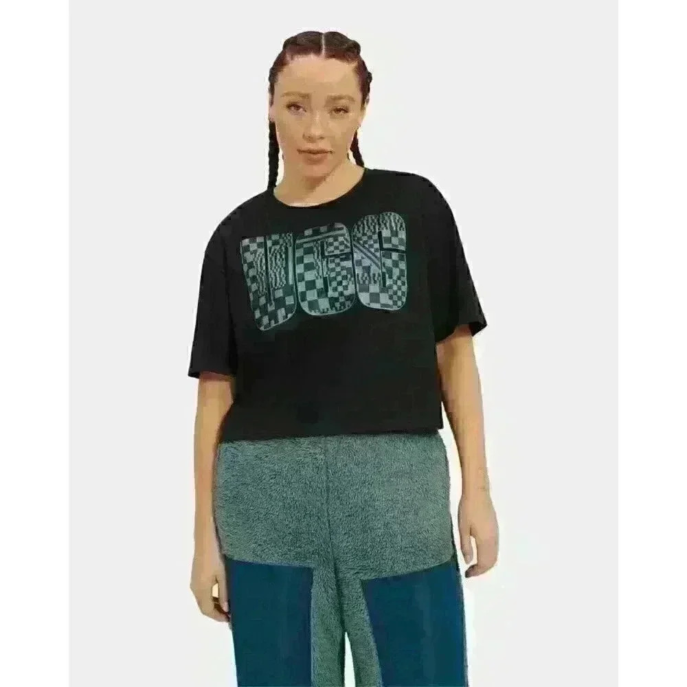 NEW! UGG Women's L Thahlia Cropped Logo Tee